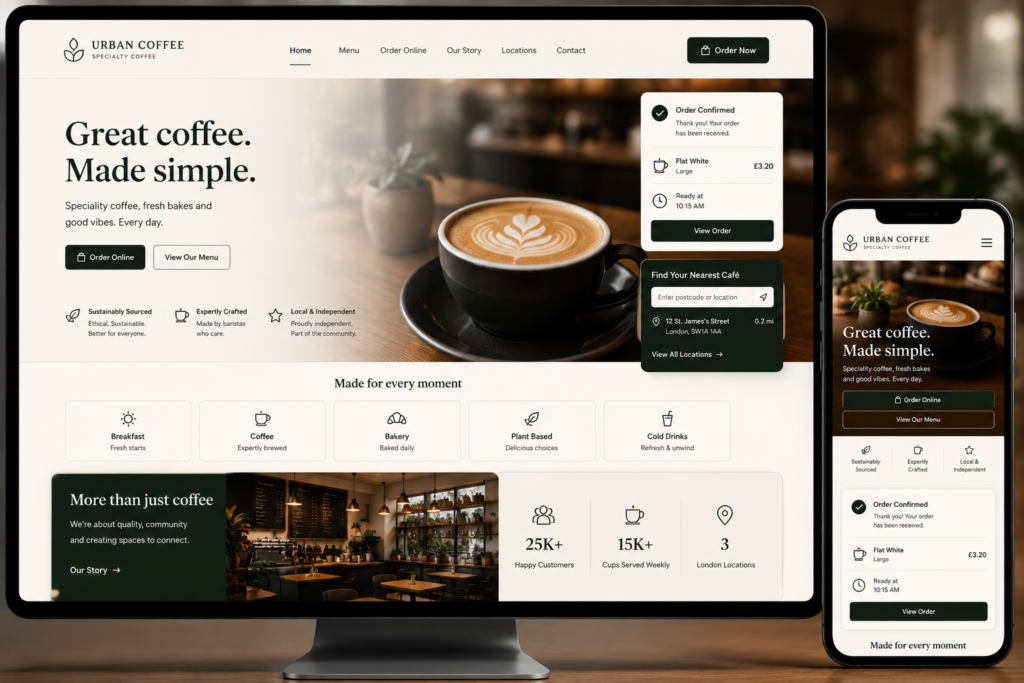Coffee shop website