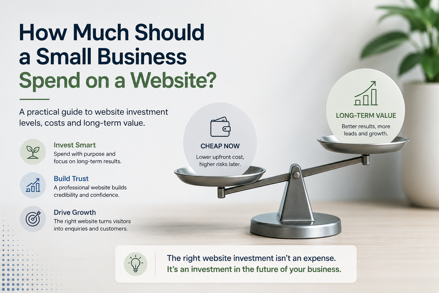 How much a small business should spend on a website and long-term value