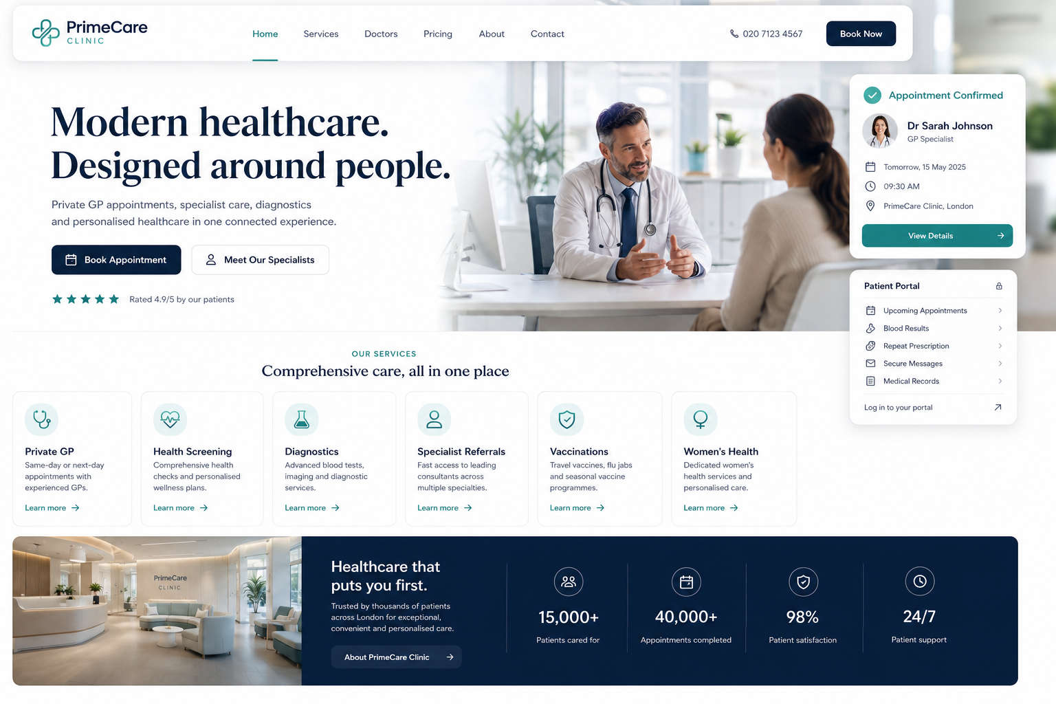 Private Clinic website preview