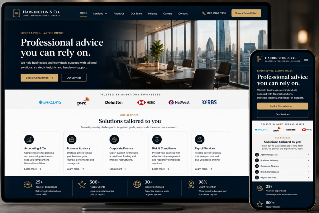 Professional service website